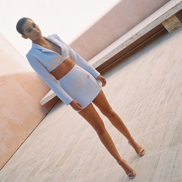 House of CB Rania Skirt Light Blue Size Small - Picture 5 of 8